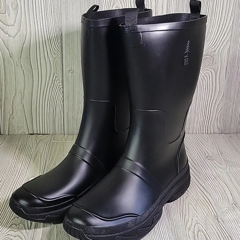 BASS Outdoor Breathable Black Field Rainboot Mens Size 12 NEW